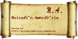 Molcsán Ambrózia névjegykártya